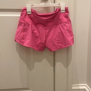 2.5 inch high waisted pink speed ups lululemon